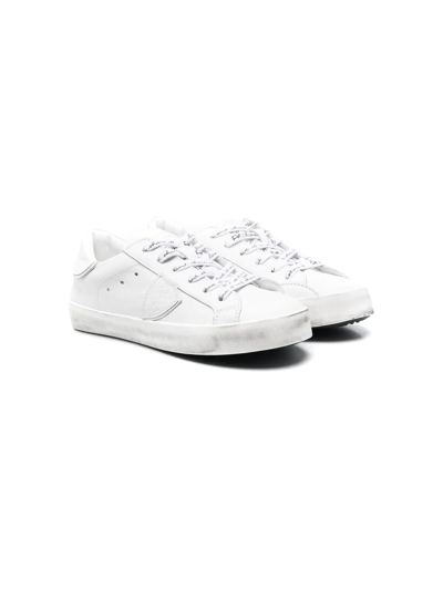 Philippe Model Teen Logo-patch Low-top Trainers In White