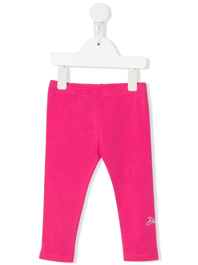 Diesel Babies' Logo-print Cotton Leggings In Pink