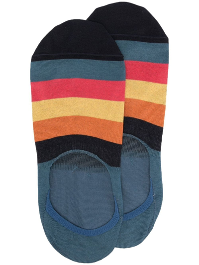 Paul Smith Stripe Detail Socks In Blue