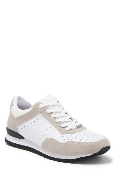 English Laundry Kenneth Leather Perforated Sneaker In White