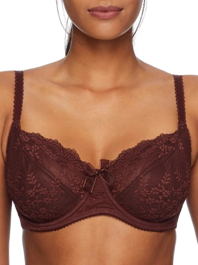 Pour Moi Flora Side Support Bra In Chocolate