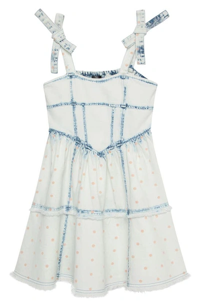 Truce Kids' Dot Print Cotton Denim Sundress