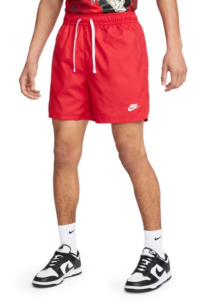 Nike Woven Lined Flow Shorts In Red/white
