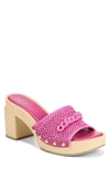 Franco Sarto Capri-clog Slide Sandals Women's Shoes In Magenta Fabric
