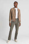 Reiss Pitch Washed Slim Fit Chinos In Khaki
