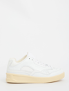 Jil Sander Basket Leather Sneakers In Cream