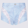 Isabel Marant Neida Patchwork-panel Detail Shorts In Blue