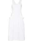 Low Classic Apron-style Midi Dress In Weiss