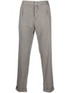 KITON LOGO-PATCH STRAIGHT TROUSERS
