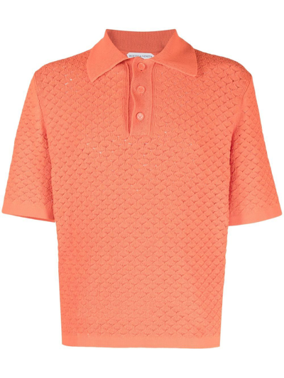 Bottega Veneta Short-sleeve Polo Shirt In Orange