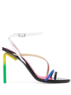 Off-white Pop Colorblock Ankle-strap Sandals In Grün