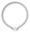 Vivienne Westwood Link Chain Crystal Necklace Polished Finish In Silber