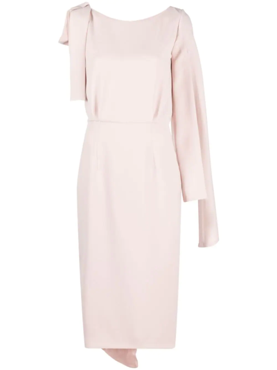 Fely Campo One-sleeve Pencil Dress In Pink