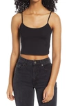 Bp. Knit Organic Cotton Crop Camisole In Black