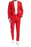 Nordstrom Rack Extra Trim Fit Suit In Red Blaze