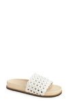 Rag & Bone Bailey Woven Suede Slide Sandals In White