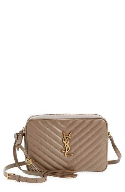 Saint Laurent Lou Matelassé Leather Camera Bag In Taupe