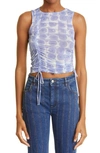 Paloma Wool Baviera Eye Print Semisheer Top In Soft Blue