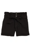 Tractr Kids' Paperbag Shorts In Black
