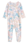 Nordstrom Babies' Print Cotton Footie In White Floral Buds