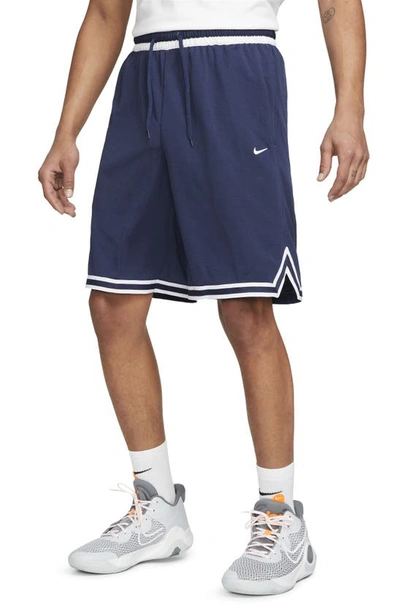 Nike Dri-fit Dna Mesh Shorts In Midnight Navy/ White