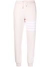 Thom Browne 4-bar Detail Ottoman Rib Cotton Joggers In 680 Lt Pink