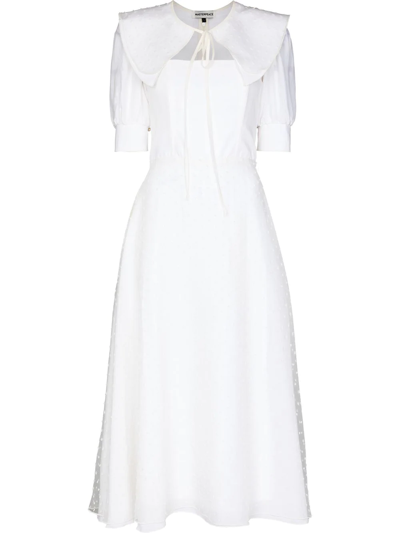 Masterpeace Bib-collar Tulle Dress In White