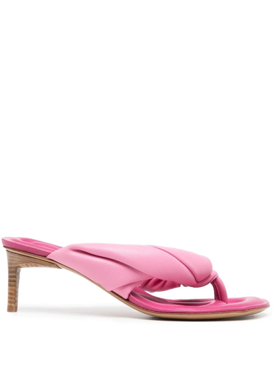 Jacquemus Les Sandales Nocio 80 Leather Thong Sandals In Pink