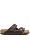 Birkenstock Almond Toe Double Strap Sandal In Braun