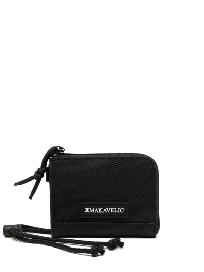 Makavelic Logo Zipped Wallet In Schwarz