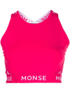 Monse Logo-print Halterneck Sports Top In Rosa