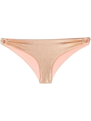 Patrizia Pepe Glitter Hoop-side Bikini Bottoms In Gold
