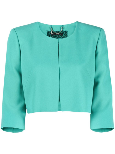 Patrizia Pepe Cropped Three-quarter Jacket In Grün