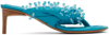 Jacquemus Bead-embellished 70mm Heeled Sandals In 3ag Turquoise Embroi