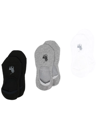 Polo Ralph Lauren 3 Pack Polo Pony Liner Socks In Black