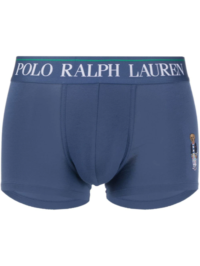 Polo Ralph Lauren Polo Teddy-embroidered Boxer Trousers In Blue