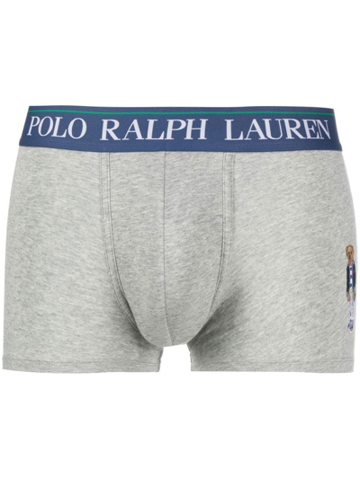 Polo Ralph Lauren Polo Teddy-embroidered Boxer Pants In Grey