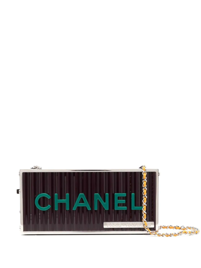 Pre-owned Chanel 2018 Paris-hamburg Clutch Bag In Purple