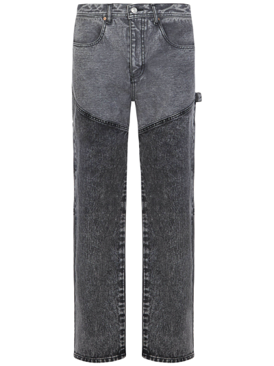 Andersson Bell Two-tone Straight-leg Jeans In Grey