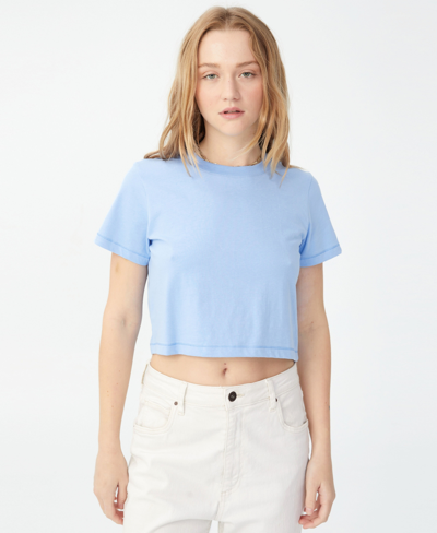 Cotton On Women's Micro Crop T-shirt In Seaside Blue