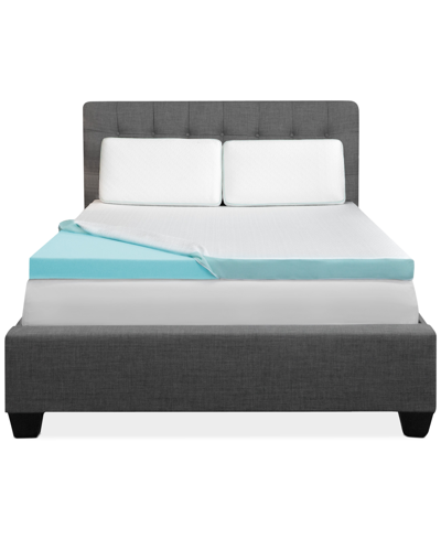 Intellisleep Closeout!  Natural Comfort 3" Memory Foam Topper, Twin Xl, Created For Macy's In White With Green Mesh Gusset