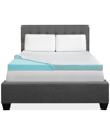 Intellisleep Closeout!  Natural Comfort 3" Memory Foam Topper, King, Exclusively At Macy's In White With Green Mesh Gusset