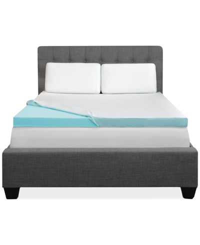 Intellisleep Closeout!  Natural Comfort 3" Memory Foam Topper, Full, Created For Macy's In White With Green Mesh Gusset