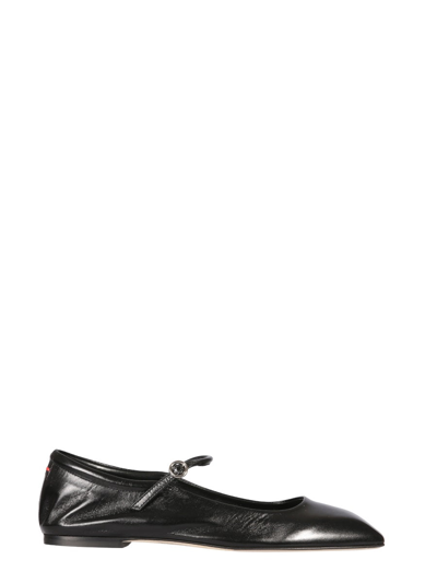 Aeyde Uma Leather Mary Jane Ballet Flats In Black