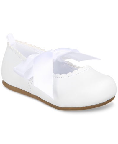 First Impressions Kids' Baby Girls Hard Sole Ballet Flats, Created For Macy's In Bright White