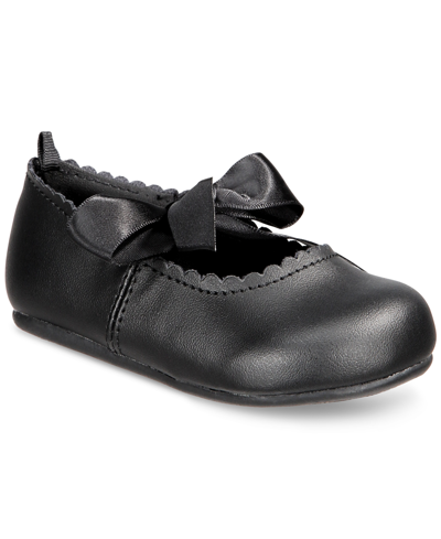 First Impressions Kids' Baby Girls Hard Sole Ballet Flats, Created For Macy's In Deep Black