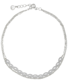 And Now This Women's Double Strand Imitation Pearl Anklet In Fine Silver Plated