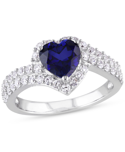 Macy's Lab-created Blue Sapphire (1-7/8 Ct. T.w.) & Lab-created White Sapphire (1-7/8 Ct. T.w.) Heart Swirl