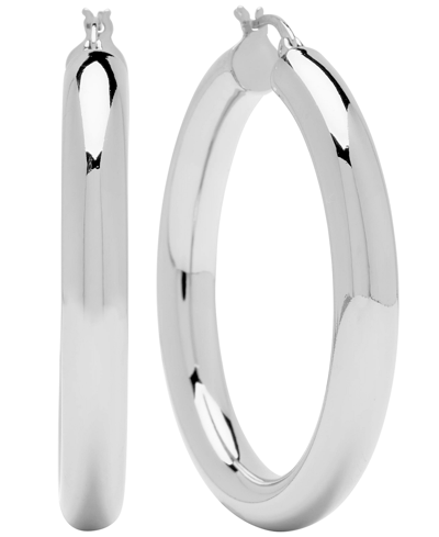 And Now This Women's Tube Hoop Earring In Fine Silver Plated
