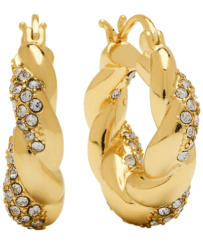 AND NOW THIS WOMEN'S CRYSTAL TWIST PUFF HOOP EARRING